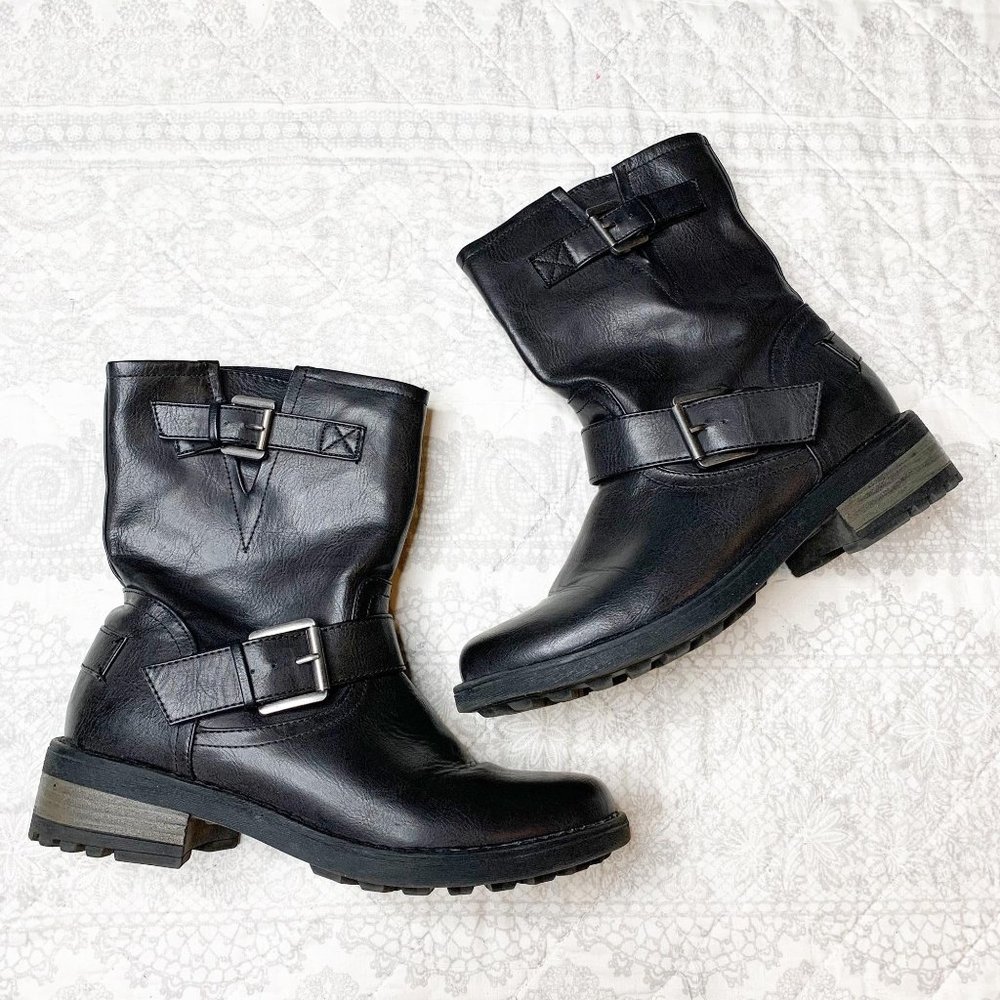 Steve Madden Moto Boot Black